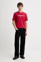 Calvin Klein t-shirt bawełniany LV04RE820G czerwony SS26