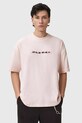 AllSaints t-shirt bawełniany nadruk różowy M038PD