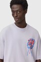 Odzież AllSaints t-shirt bawełniany M035PD fioletowy