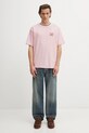 Bavlněné tričko Drôle de Monsieur Slogan Sport J.TS189.CO002.LPI růžová