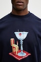 Drôle de Monsieur t-shirt bawełniany Cocktail granatowy J.TS291.CO002.NY