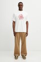 Bavlněné tričko Drôle de Monsieur Slogan Hibiscus J.TS292.CO002.OW béžová
