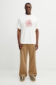 Bavlněné tričko Drôle de Monsieur Slogan Hibiscus J.TS292.CO002.OW béžová