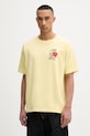Drôle de Monsieur D Hibiscus Broddée t-shirt bawełniany męski żółty K.TS316.CO248.LYL