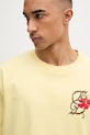Drôle de Monsieur D Hibiscus Broddée t-shirt bawełniany męski żółty K.TS316.CO248.LYL