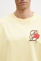 Drôle de Monsieur D Hibiscus Broddée t-shirt Men's cotton yellow K.TS316.CO248.LYL