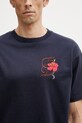 Drôle de Monsieur D Hibiscus Broddée tricou bumbac bărbați bleumarin K.TS316.CO248.NY
