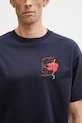 Drôle de Monsieur D Hibiscus Broddée tricou bumbac bărbați bleumarin K.TS316.CO248.NY