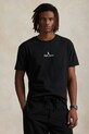 Βαμβακερό μπλουζάκι Polo Ralph Lauren απλικέ μαύρο 710981370