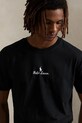 Βαμβακερό μπλουζάκι Polo Ralph Lauren μαύρο 710981370