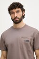 Ρούχα Columbia Τ-shirt πεζοπορίας ανδρικό με βαμβάκι Echo Passage 2157661 καφέ
