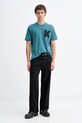 Karl Lagerfeld Jeans t-shirt bawełniany B1M17066 turkusowy SS26