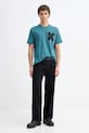 Karl Lagerfeld Jeans t-shirt bawełniany B1M17066 turkusowy SS26