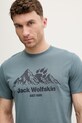 Jack Wolfskin t-shirt Ανδρικό βαμβακερό Carefree τιρκουάζ A66090