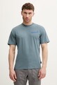 Ρούχα Jack Wolfskin t-shirt Ανδρικό βαμβακερό Confident A65919 τιρκουάζ