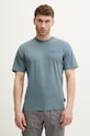 Ρούχα Jack Wolfskin t-shirt Ανδρικό βαμβακερό Confident A65919 τιρκουάζ