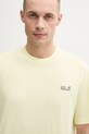 Jack Wolfskin t-shirt treningowy męski bawełniany Celebrate The Paw żółty A65912