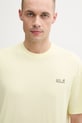 Jack Wolfskin t-shirt treningowy męski bawełniany Celebrate The Paw żółty A65912