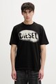 Diesel t-shirt męski bawełniany T-ADJUST-V2 czarny A19971.0QIAM