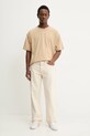 Diesel t-shirt bawełniany T-LUCIEN-IHBI A21562.0PLAT beżowy SS26
