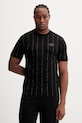 EA7 Emporio Armani t-shirt bawełniany wzorzyste czarny AF12874.7M001391