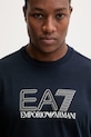 Βαμβακερό μπλουζάκι EA7 Emporio Armani σκούρο μπλε AF10375.7M001309