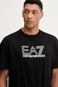 Βαμβακερό μπλουζάκι EA7 Emporio Armani μαύρο AF10375.7M001309