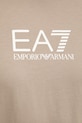 Βαμβακερό μπλουζάκι EA7 Emporio Armani AF12503.7M001603 καφέ