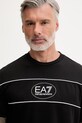 EA7 Emporio Armani T-shirt męski z bawełną czarny AF16548.7M001494