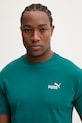 Puma t-shirt męski bawełniany Essential Logo turkusowy 689153