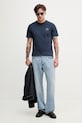 Hackett London t-shirt męski bawełniany HM5000077 granatowy SS26