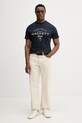 Bavlnené tričko Hackett London HM5000098 tmavomodrá SS26