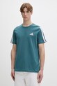 adidas t-shirt bawełniany regular turkusowy KT0559