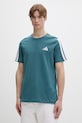 adidas t-shirt bawełniany regular turkusowy KT0559