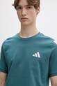 adidas t-shirt bawełniany turkusowy KT0559