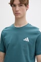 adidas t-shirt bawełniany turkusowy KT0559