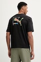 Puma t-shirt bawełniany GRAPHIC nadruk czarny 691783