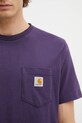 Bavlněné tričko Carhartt WIP SS Pocket T-Shirt fialová I030434.889XX