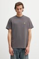 Carhartt WIP t-shirt bawełniany SS Chase T-Shirt gładkie szary I026391.3H5XX