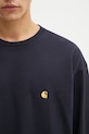 Pamučna majica dugih rukava Carhartt WIP LS Chase T-Shirt mornarsko plava I026392.00HXX