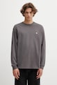 Carhartt WIP longsleeve bawełniany LS Chase T-Shirt gładkie szary I026392.3H5XX