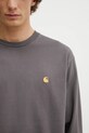Carhartt WIP longsleeve bawełniany LS Chase T-Shirt szary I026392.3H5XX