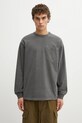 Carhartt WIP longsleeve bawełniany LS Torion Pocket T-Shirt gładkie szary I035958.89B7