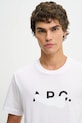 A.P.C. t-shirt bawełniany T-SHIRT MANCHES COURTES TACHE BLANCHE biały COHBM.M26458