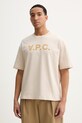 A.P.C. t-shirt bawełniany T-SHIRT AMPLE MANCHES COURTES VPC nadruk beżowy COHLR.M26385