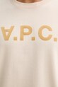 A.P.C. t-shirt bawełniany T-SHIRT AMPLE MANCHES COURTES VPC COHLR.M26385 beżowy