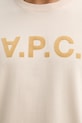 A.P.C. t-shirt bawełniany T-SHIRT AMPLE MANCHES COURTES VPC COHLR.M26385 beżowy