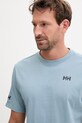 Helly Hansen t-shirt męski bawełniany SHORELINE niebieski 54601.561