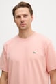 Lacoste T-shirt męski bawełniany różowy TH0876