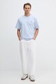 Lacoste t-shirt bawełniany TH0876 niebieski SS26